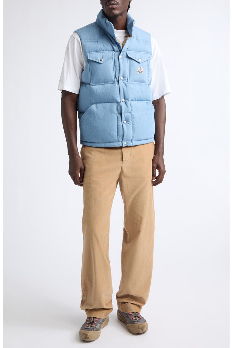 Ervional Denim Down Puffer Vest, Alternate, color, CORONET BLUE