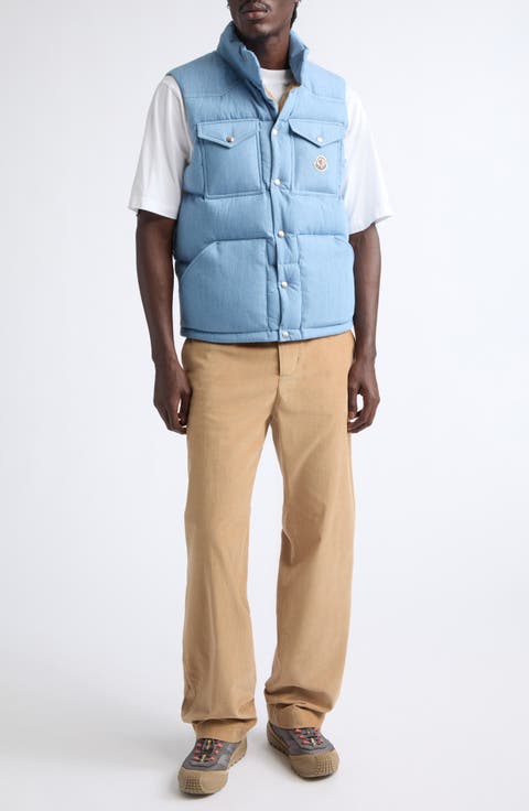 Ervional Denim Down Puffer Vest