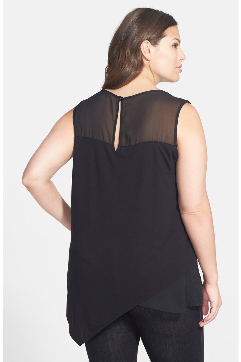 Tiered Sequin Front Sleeveless Top, Alternate, color, BLACK