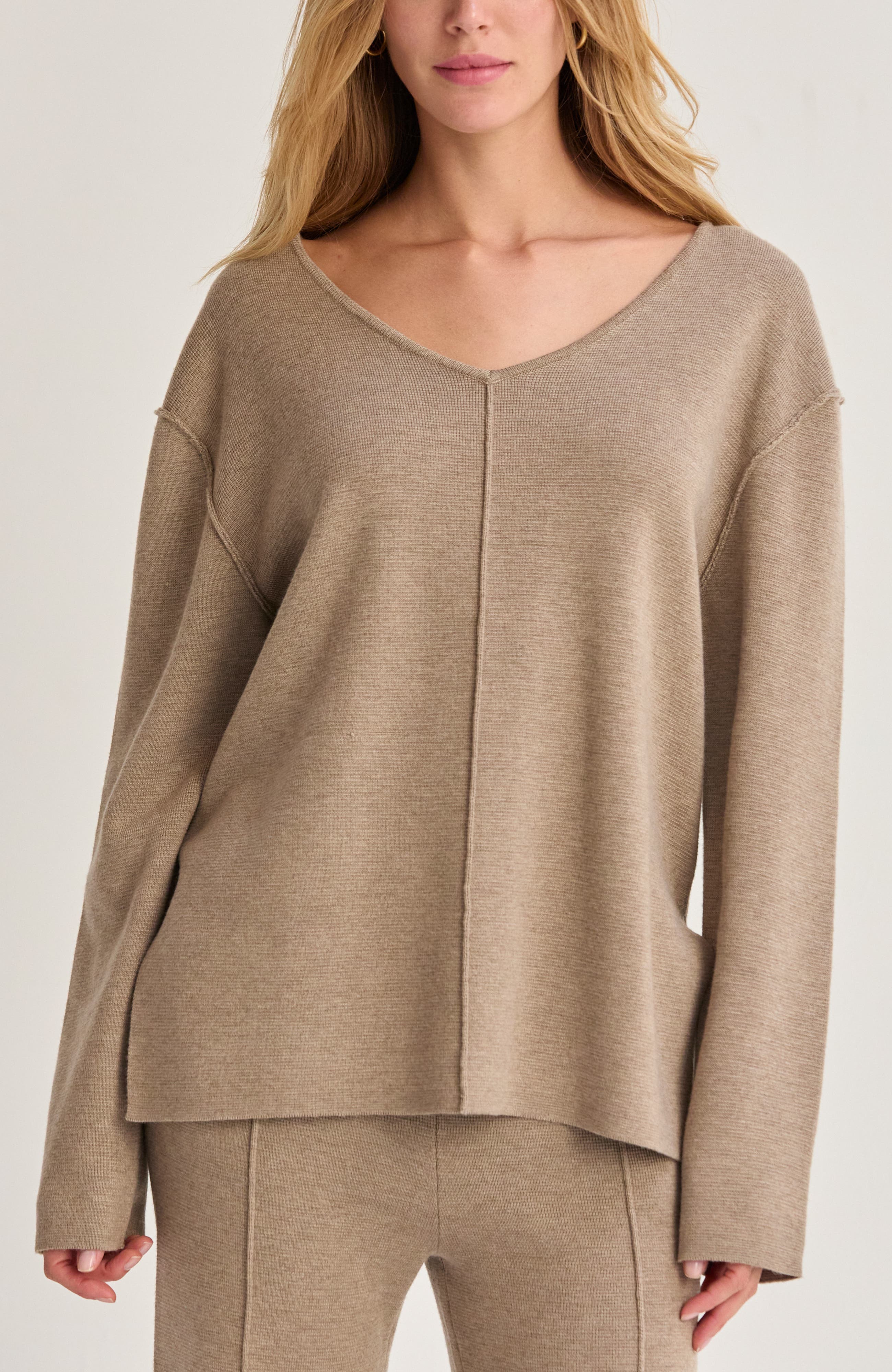 V-neck Lounge Sweater Knit Top