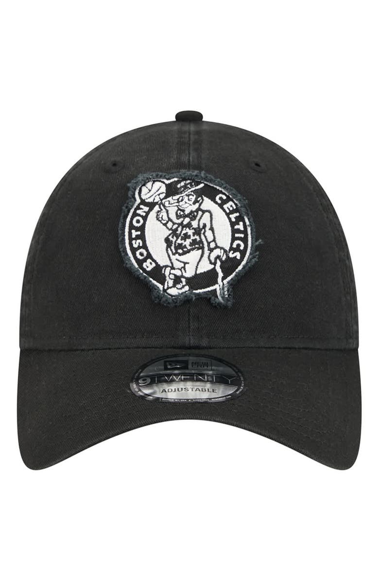 New Era Men's New Era  Black Boston Celtics Stamp Fabric Applique 9TWENTY Adjustable Hat, Alternate, color, Black