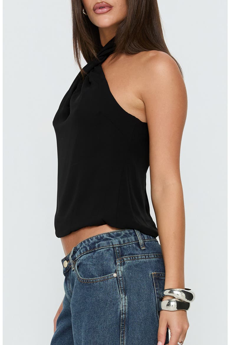 Adalynne Twist Front Crop Top, Alternate, color, BLACK