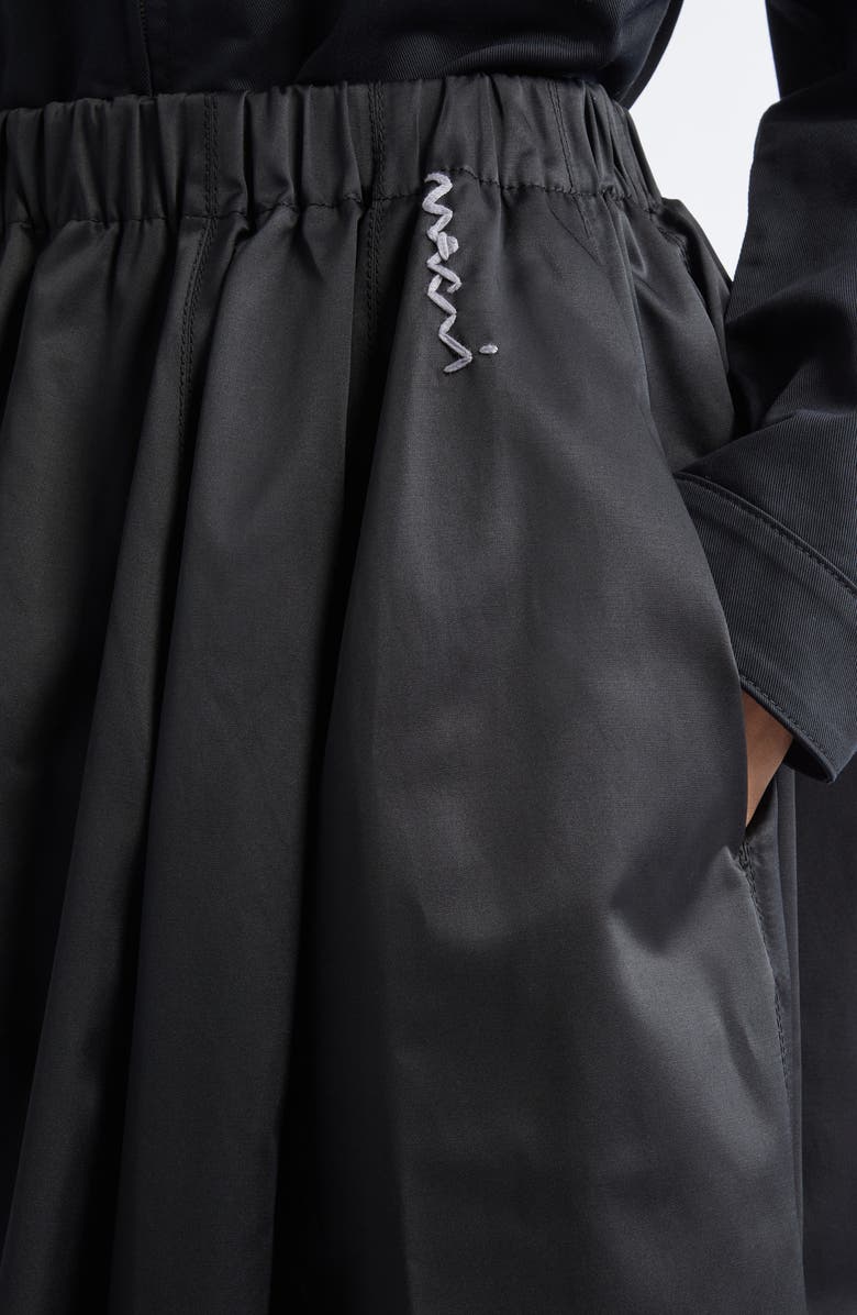 Marni Logo Embroidered Taffeta Midi Skirt, Alternate, color, 