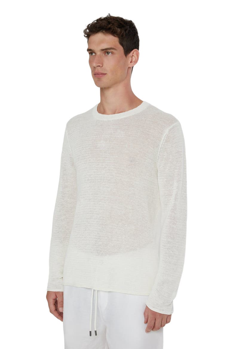 Kevin Crewneck Linen Sweater, Alternate, color, WHITE
