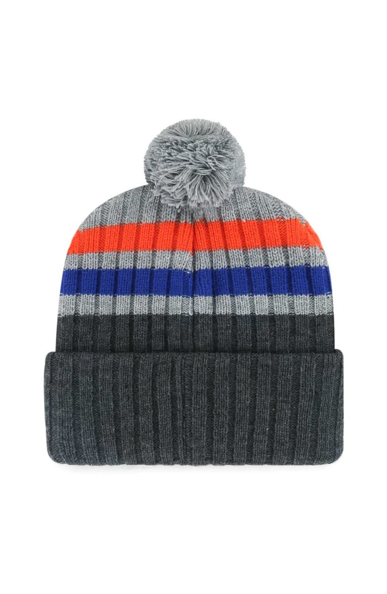 '47 Men's '47 Gray New York Mets Stack Cuffed Knit Hat with Pom, Alternate, color, 