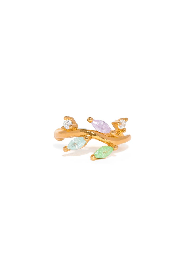 Pastel Leaf Ear Cuff, Main, color, GOLD