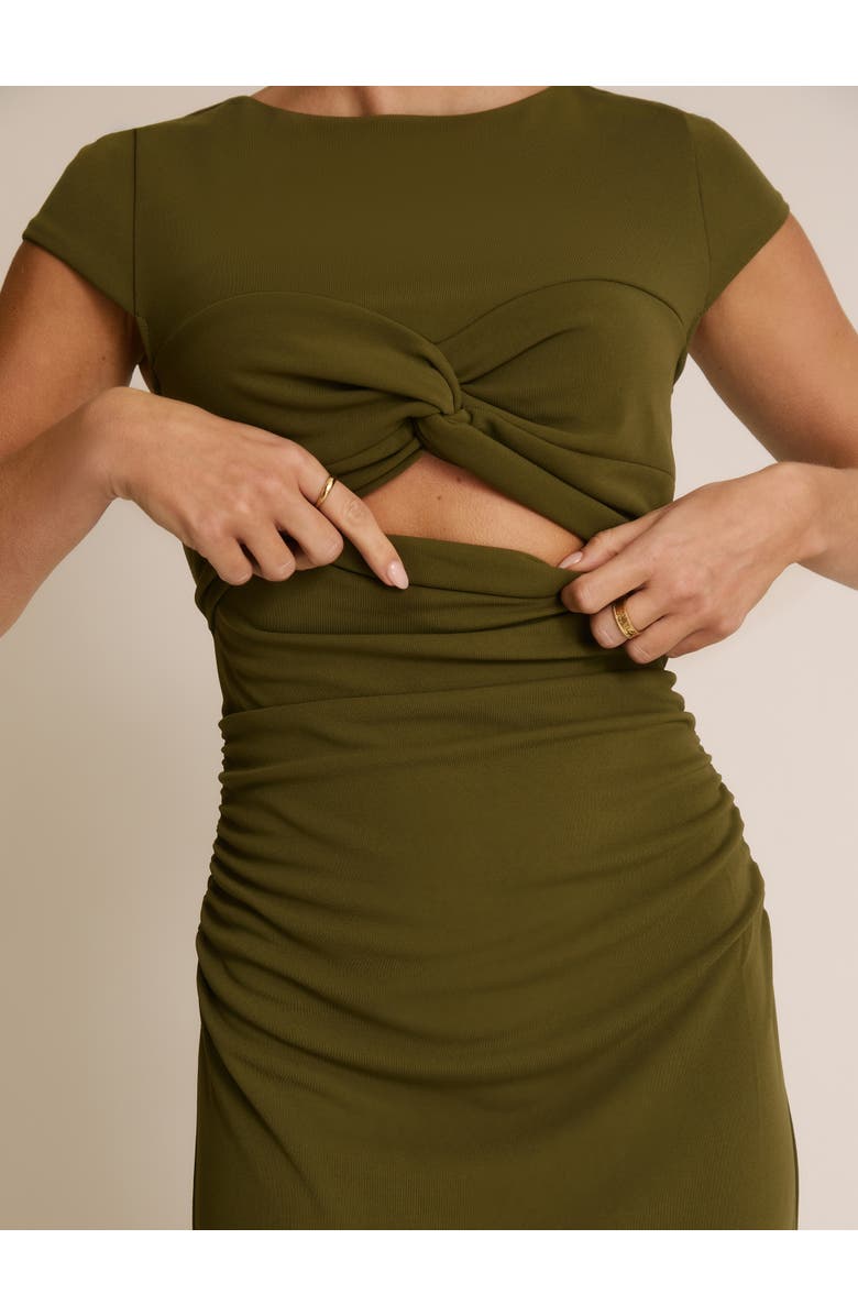 Six Stories Twist Bust Short Sleeve Stretch, Alternate, color, Fern