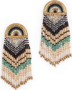 Deepa Gurnani Lisander Beaded Fringe Drop Earrings