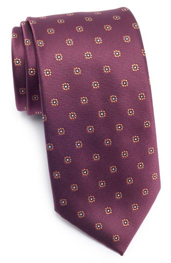 Tom Baine Floral Jacquard Tie In Red
