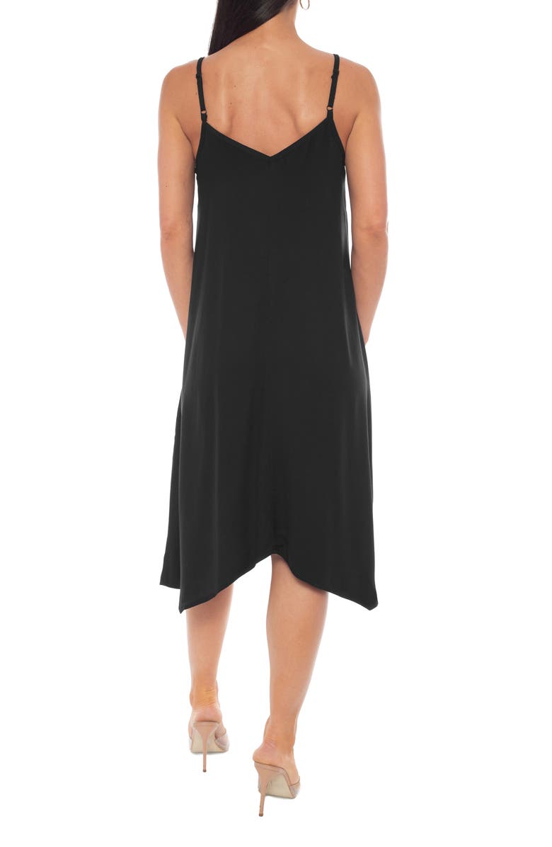 bebe V-Neck Tank Dress, Alternate, color, Black