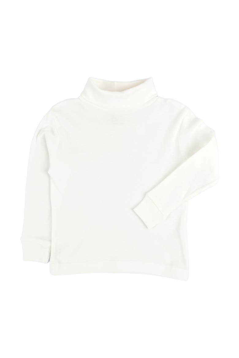 Kids Long Sleeve Cotton Turtleneck Shirt, Alternate, color, Off White