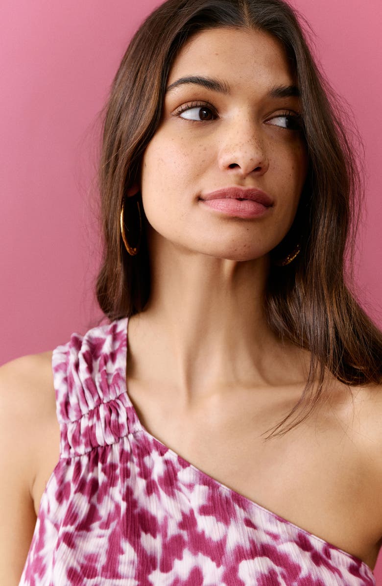 MANGO TEEN Print One-Shoulder Top, Alternate, color, 