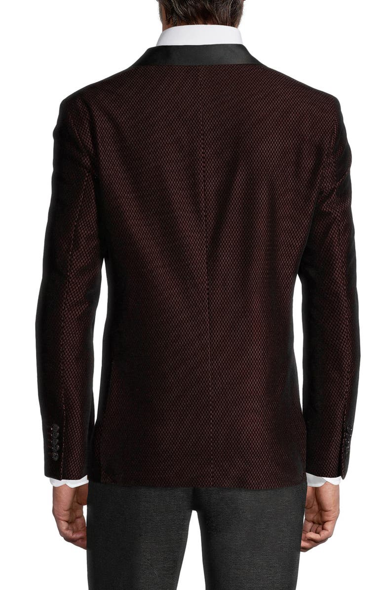 SOUL OF LONDON Shawl Collar Two Button Tuxedo Jacket, Alternate, color, Burgundy