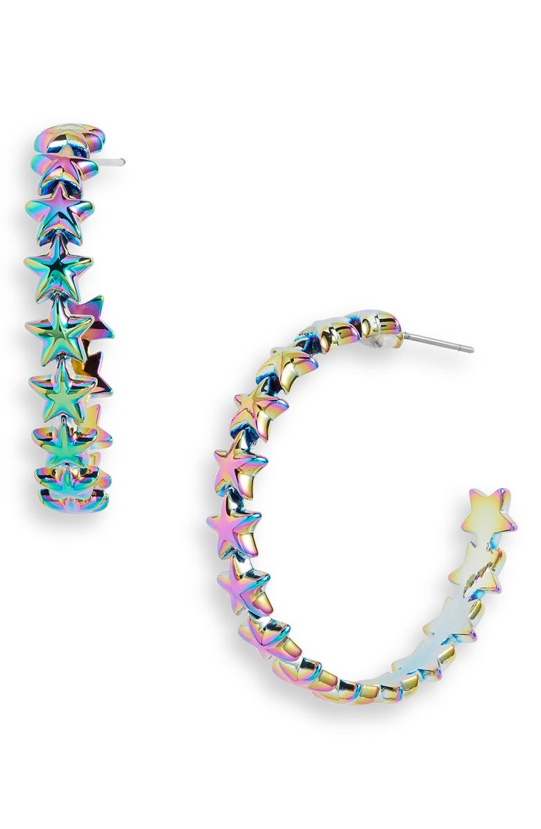 Lele Sadoughi Star Hoop Earrings, Main, color, 