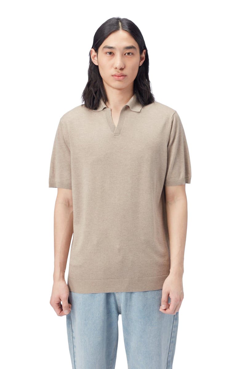 GOBI Mongolian Cashmere Silk Cashmere Polo Shirt, Alternate, color, Nomad