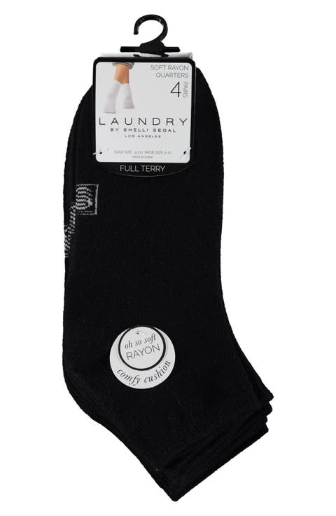 4-Pack Cushioned Quarter Length Socks