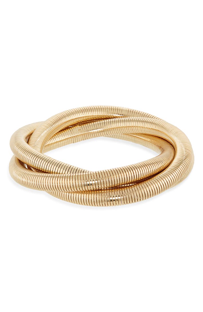 Tasha Set of 2 Spring Coil Stretch Bracelets, Main, color, Gold
