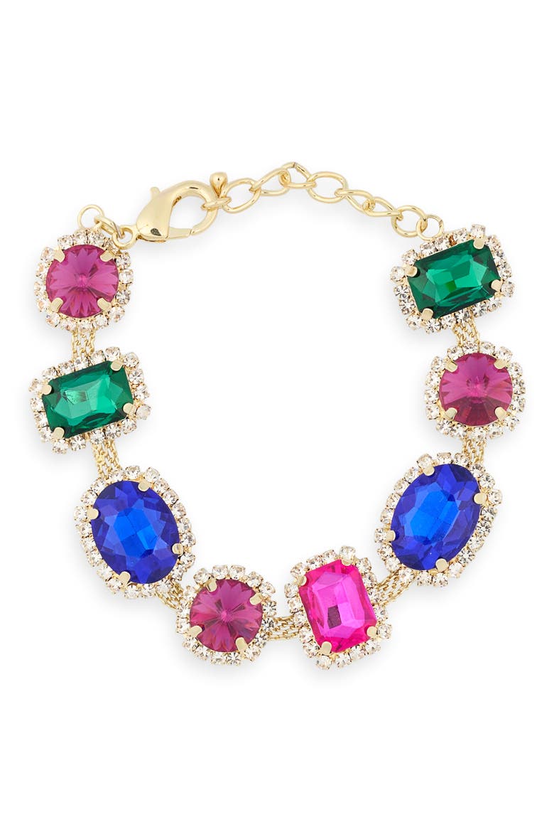 Talia Crystal Line Bracelet, Main, color, GOLD