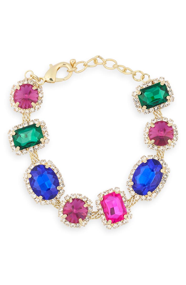 EYE CANDY LOS ANGELES Talia Crystal Line Bracelet, Main, color, Gold