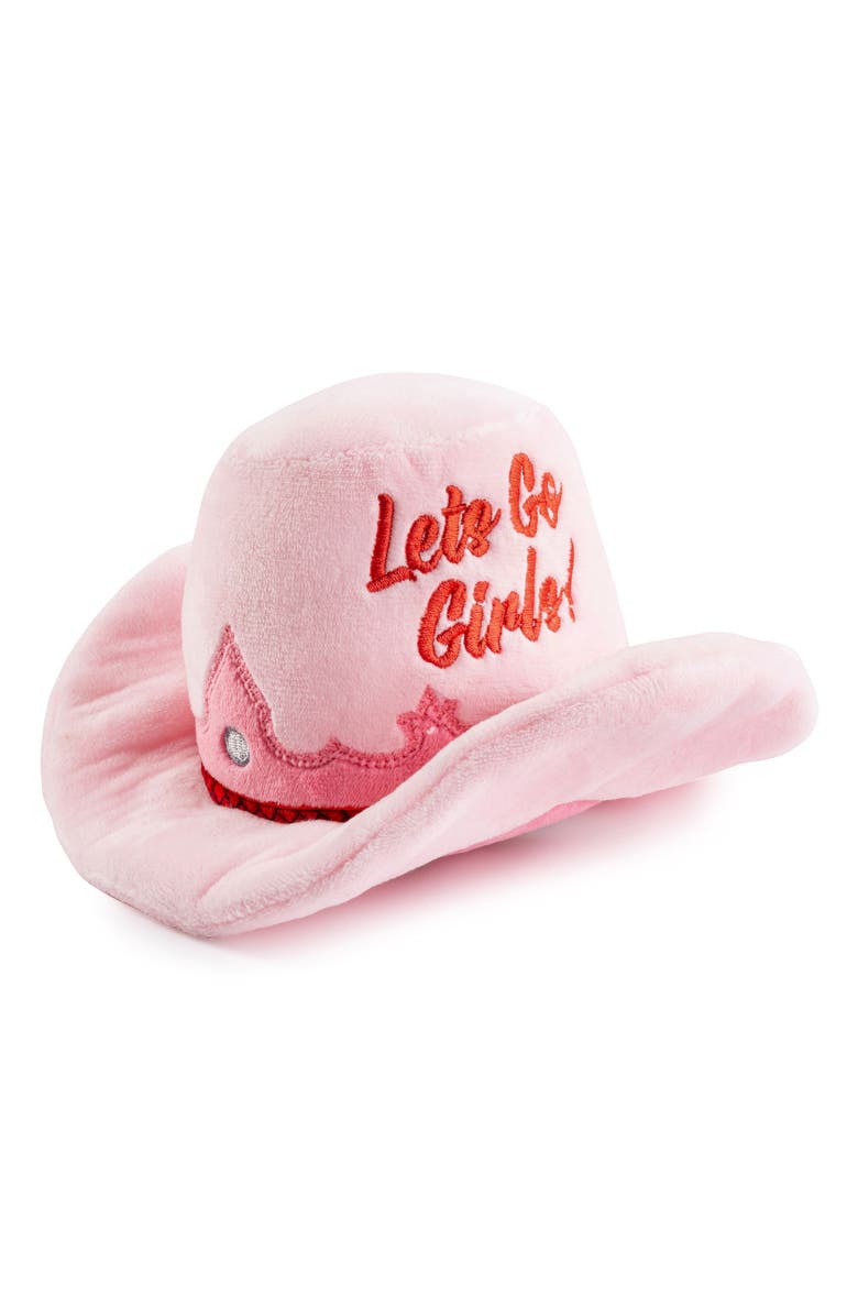Haute Diggity Dog Cowgirl Hat Plush Dog Squeaker Toy, Alternate, color, Pink