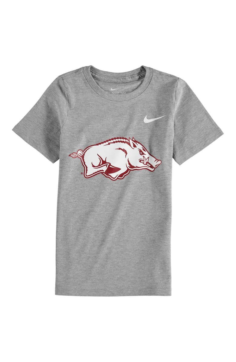 Nike Preschool Nike Charcoal Arkansas Razorbacks Logo T-Shirt, Main, color, Heather Gray