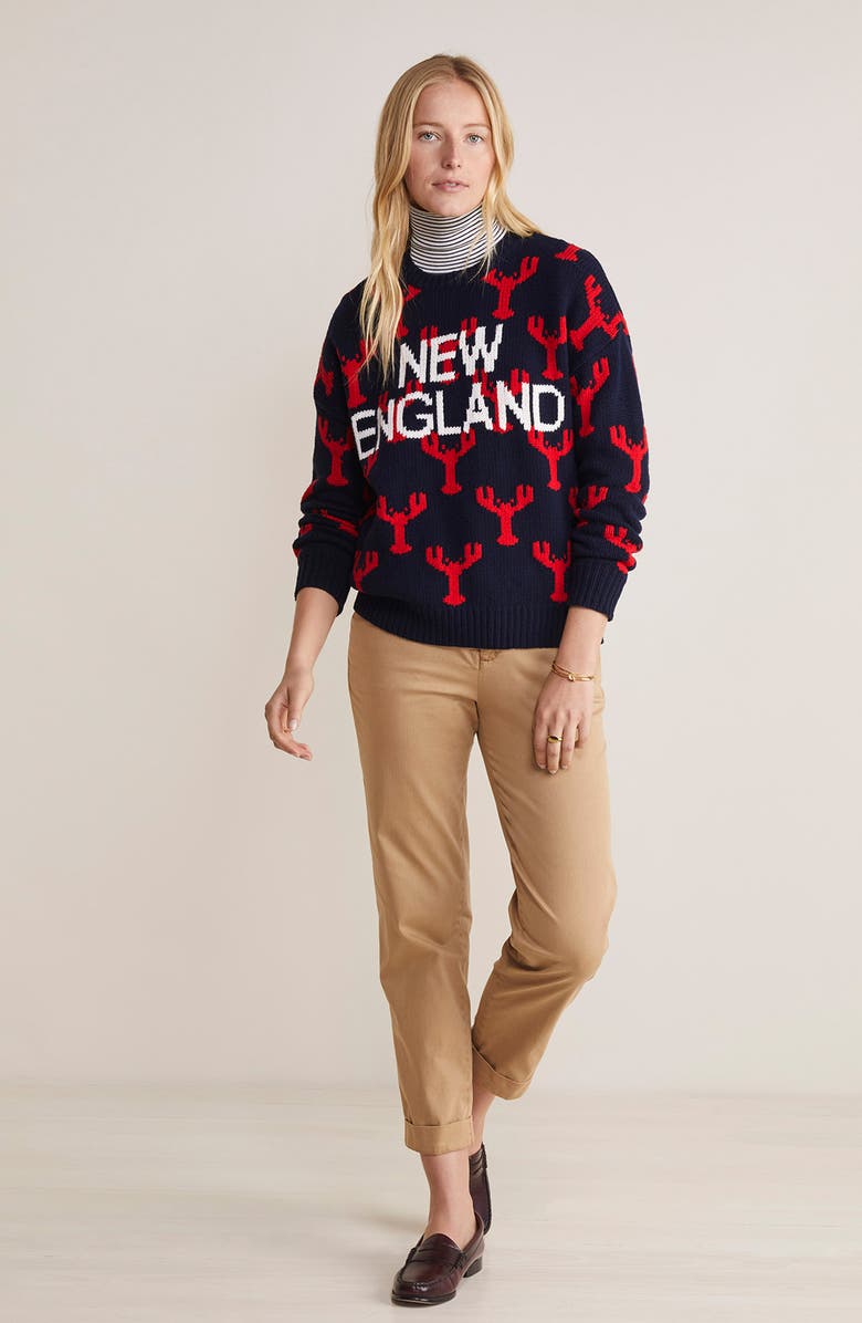 vineyard vines New England Lobster Wool Blend Sweater, Alternate, color,