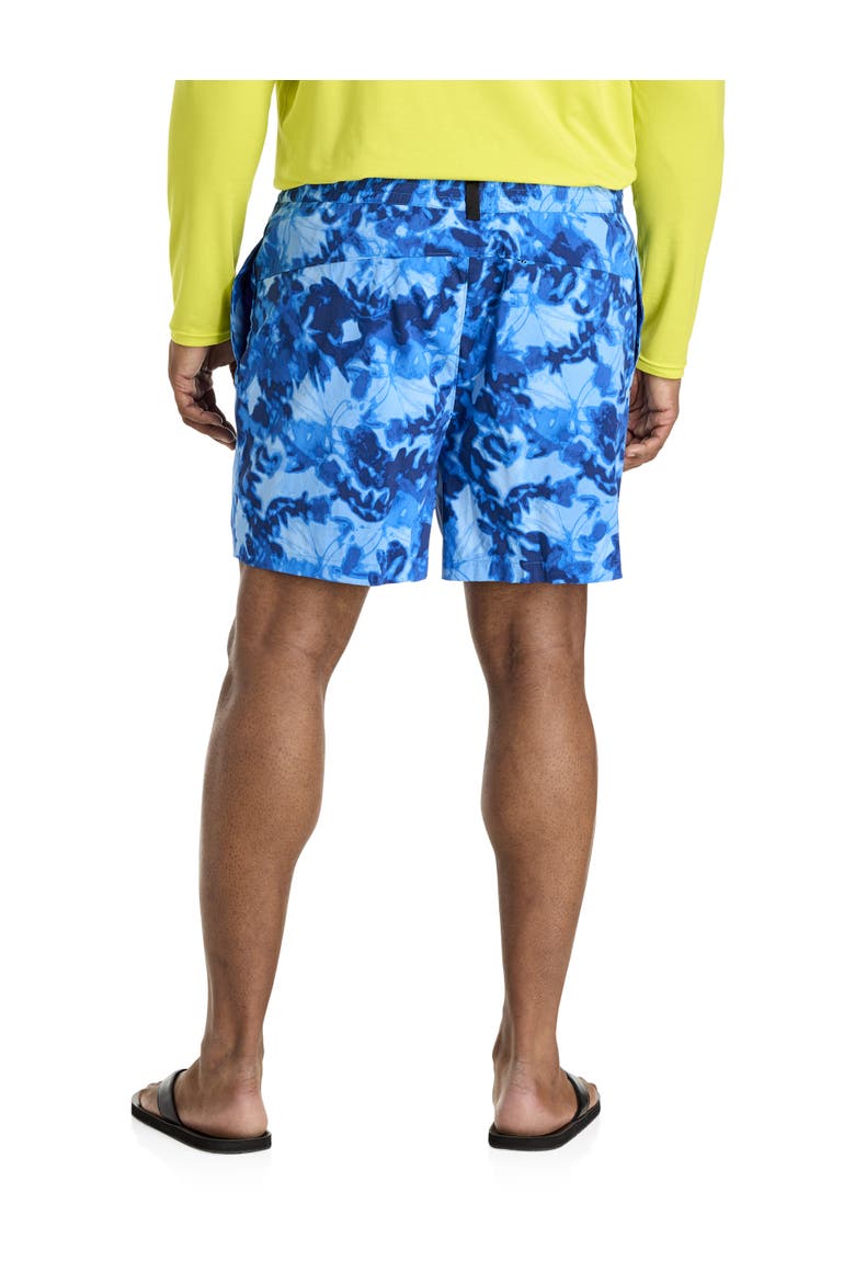 Big & Tall Pathfinder Pull-On Shorts, Alternate, color, HERO BLUE PRINT