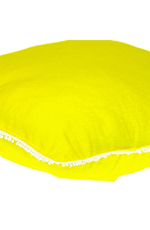 Parkland Collection Crochet Dot Throw Pillow In Yellow