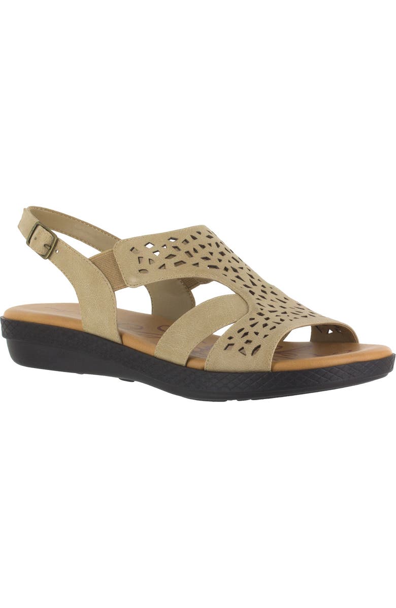 EASY STREET Bolt Perforated Strappy Sandal, Main, color, Stone