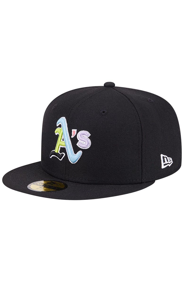 New Era Men's New Era Black Oakland Athletics Multi-Color Pack 59FIFTY Fitted Hat, Alternate, color, 