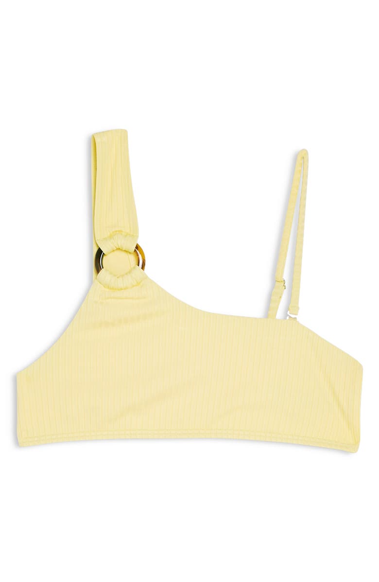 Topshop Ribbed Ring One-Shoulder Bikini Top, Alternate, color,