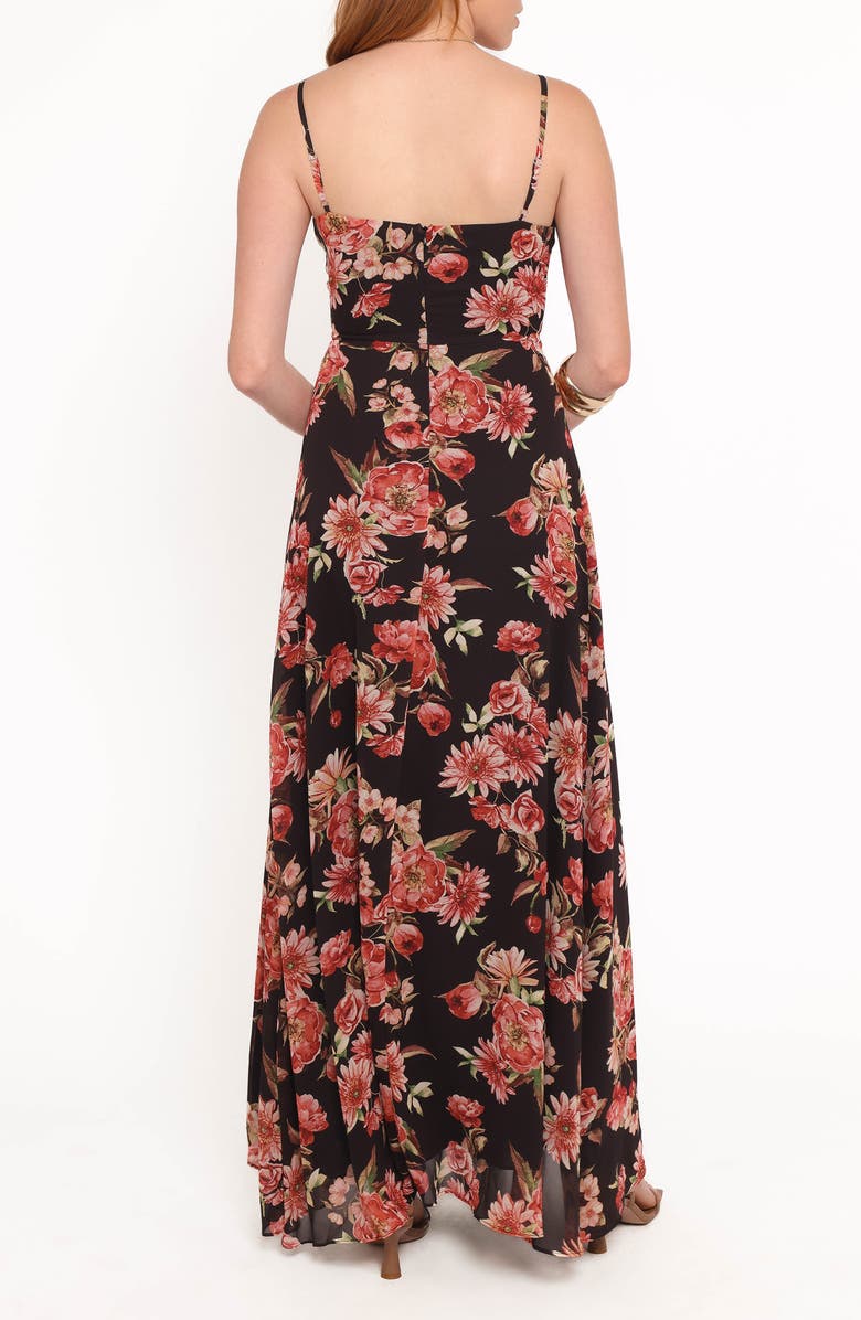 Petal & Pup Naver Floral Print Sleeveless Maxi Dress, Alternate, color, Black Floral