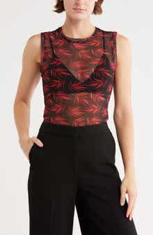 TASH AND SOPHIE Sleeveless Powermesh Top
