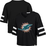 '47 Women's '47 Black Miami Dolphins Premier Scout Cropped V-Neck T-Shirt