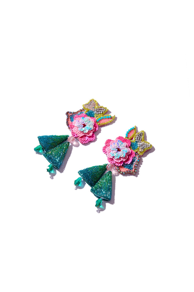 Bouquet Earrings, Alternate, color, Pink