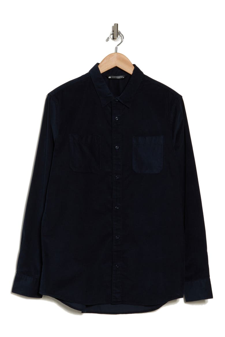 Barrel of Laughs Cotton Button-Up Shirt, Alternate, color, TOTAL ECLIPSE