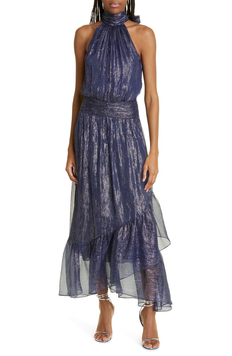 Ramy Brook Bridgid Metallic Silk Blend Gown, Main, color, 
