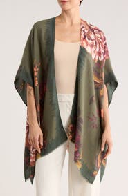 Vince Camuto Tapestry Rose Ruana