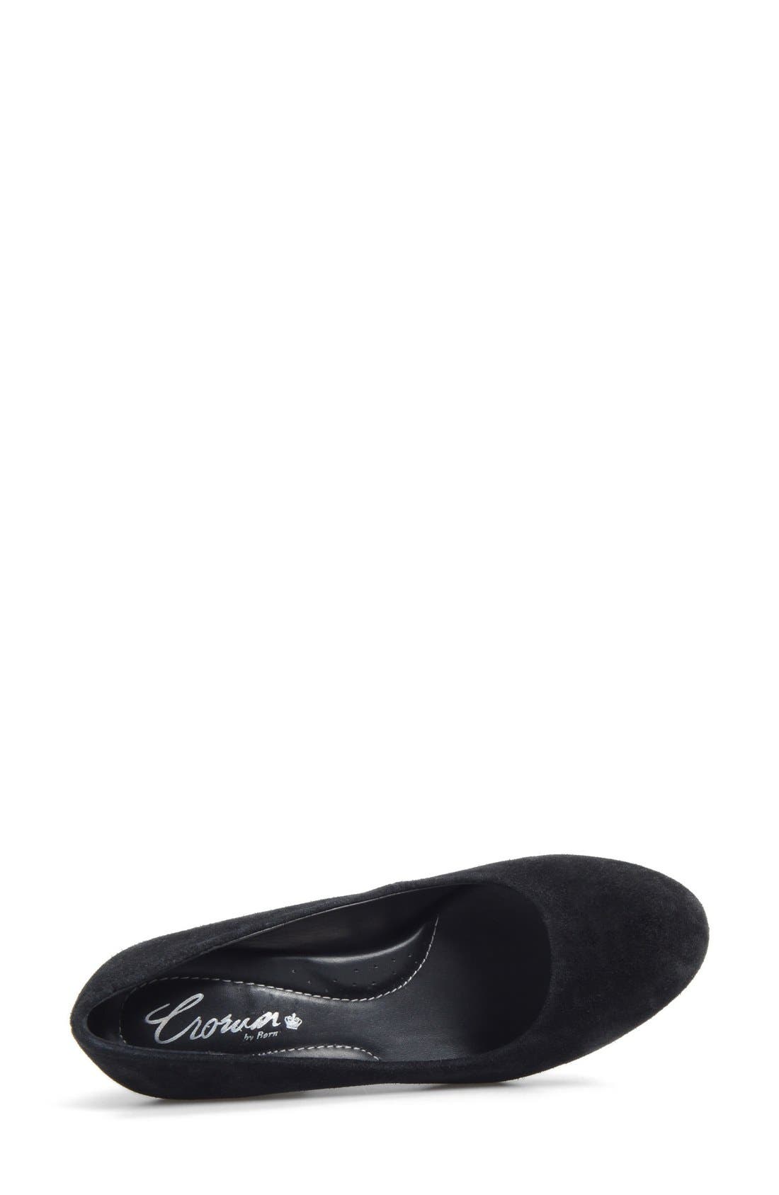 Crown by Børn 'London' Wedge Pump, Alternate, color, BLACK SUEDE
