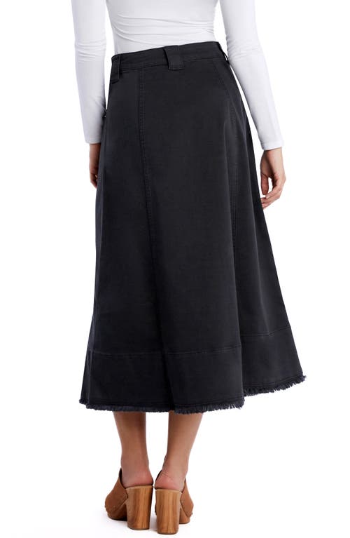 WASH LAB DENIM WASH LAB DENIM PATCH POCKET DENIM MIDI SKIRT