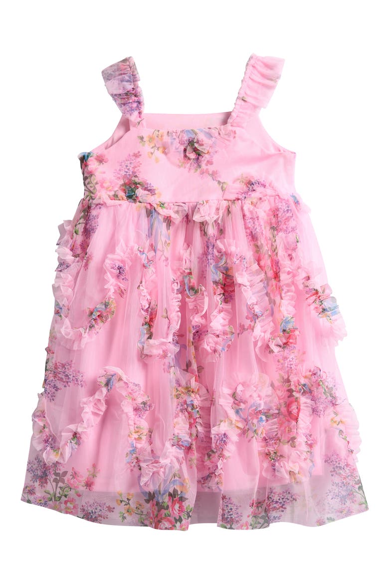 Kids' Cupcake Floral Ruffle Party Dress, Alternate, color, PINK