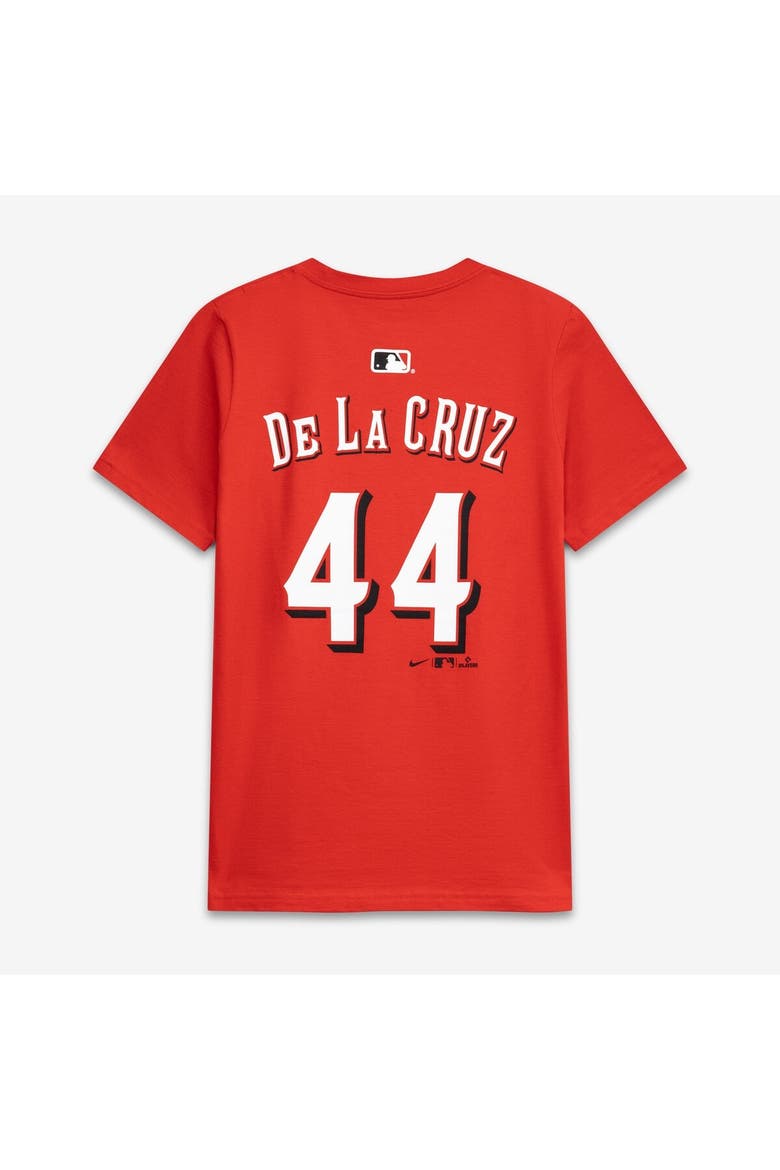 Youth Nike Elly De La Cruz Red Cincinnati Reds Name & Number T-Shirt, Alternate, color, Red