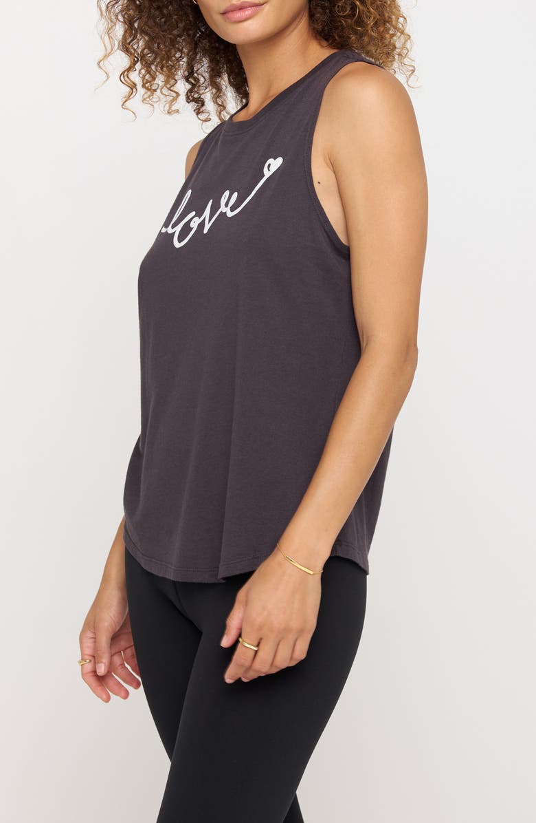 Spiritual Gangster Love Script Jade Cotton Blend Muscle Tank, Alternate, color, 