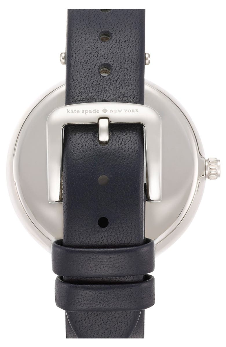 Kate Spade New York 'perry' crystal accent leather strap watch, 38mm, Alternate, color, 