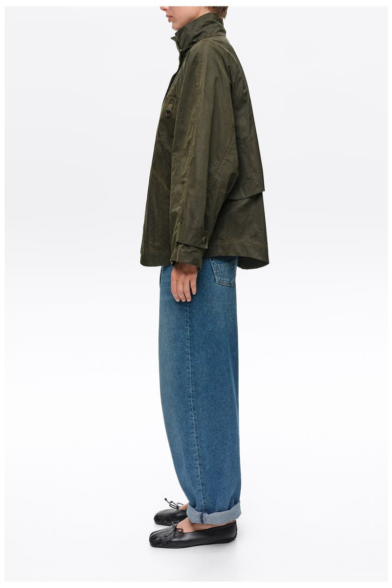 Waxed A-line Trench Coat, Alternate, color, KHAKI