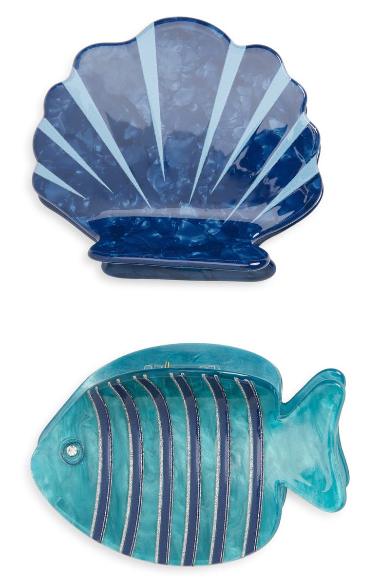 FRASIER STERLING Cape Cod Set of 2 Claw Clips, Main, color, Multi