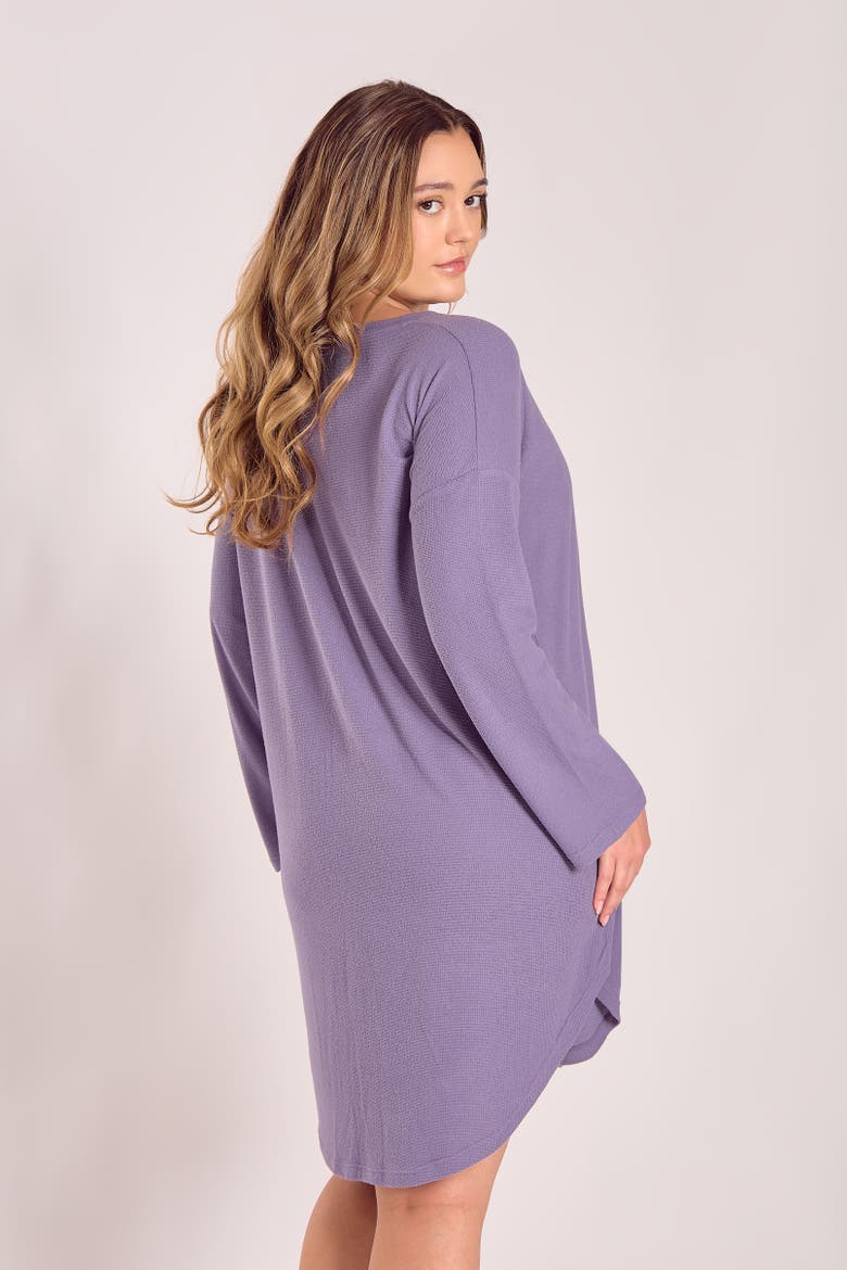 Waffle Knit Relaxed Sleep Dress, Alternate, color, Orchid