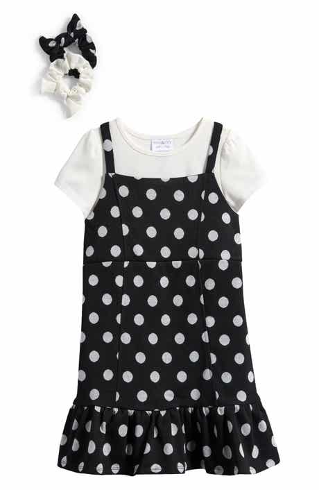 Iris & Ivy Kids' Dot Double Knit Top, Jumper & Scrunchies Set
