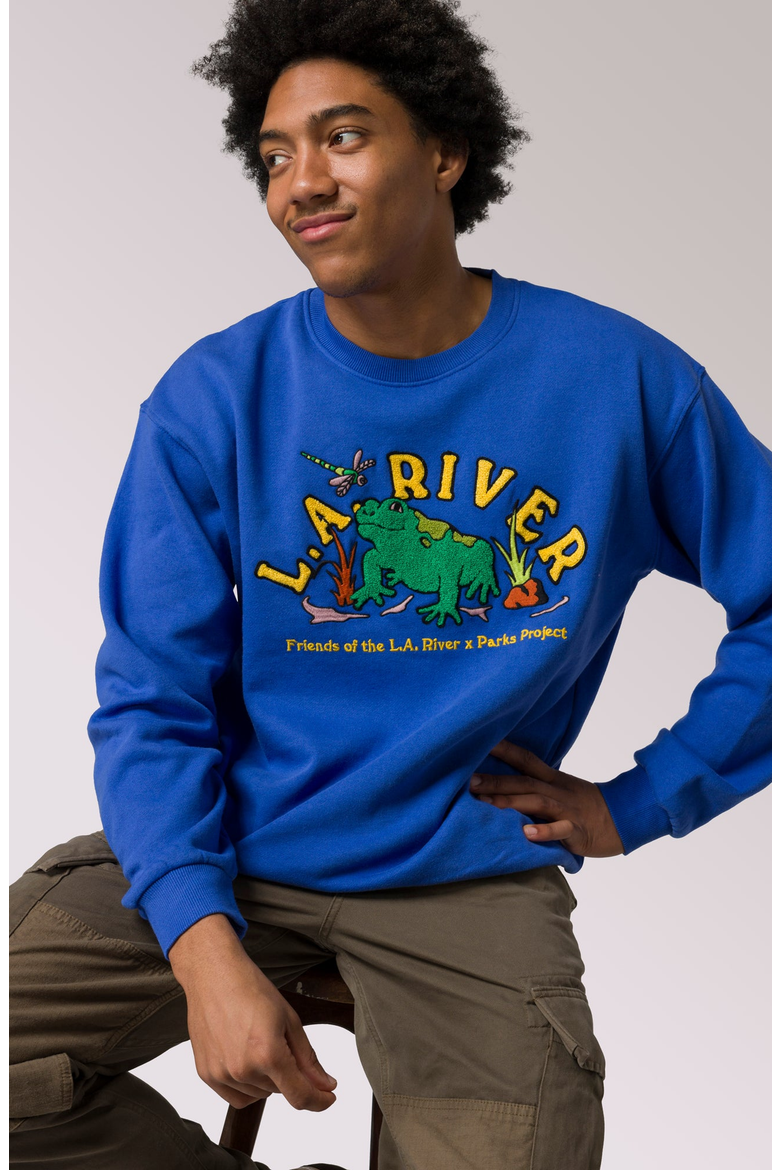 LA River Toadally Crewneck, Alternate, color, Pacific Blue