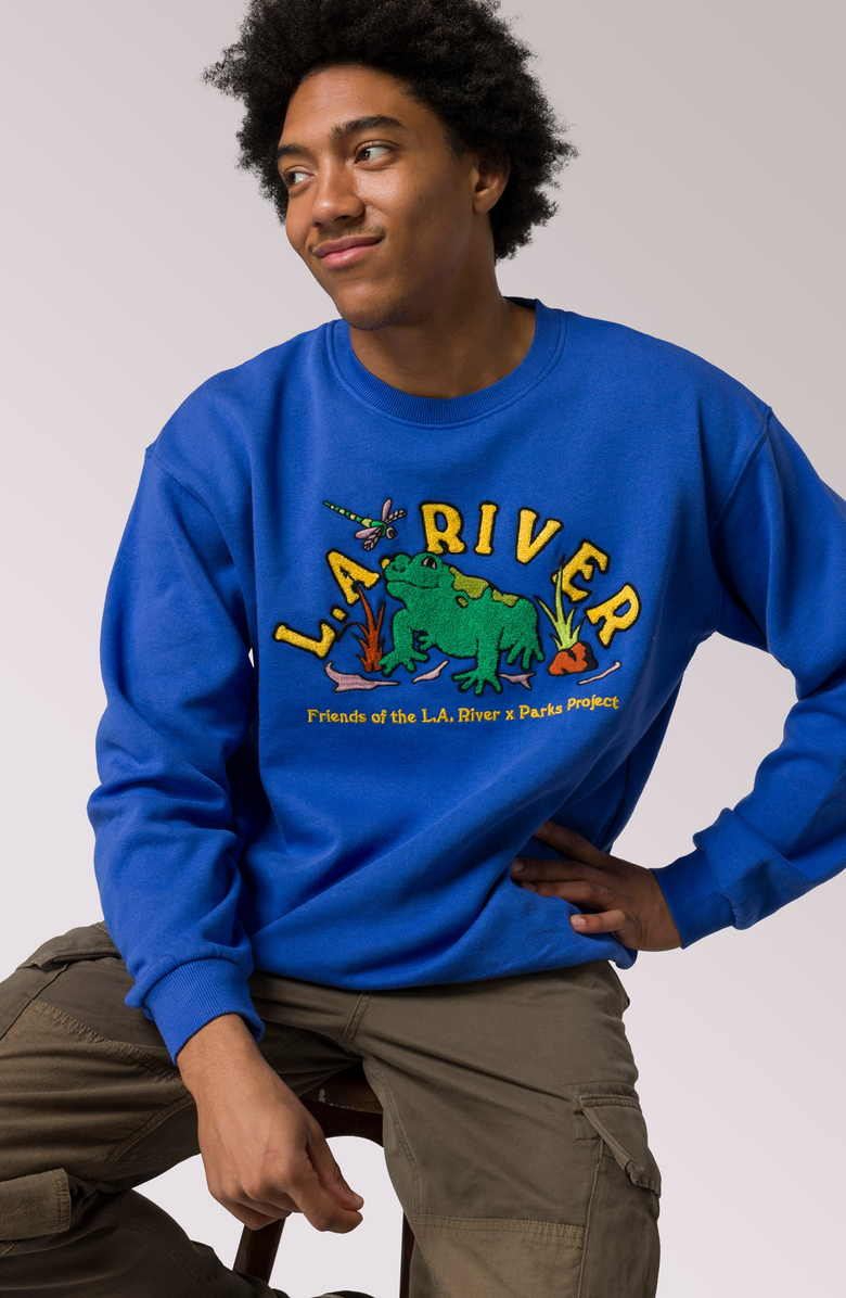 Parks Project LA River Toadally Crewneck, Alternate, color, Pacific Blue